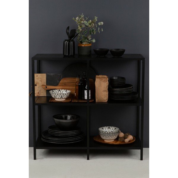 Raft metalic Canett Lite, lățime 100 cm, negru-image-1