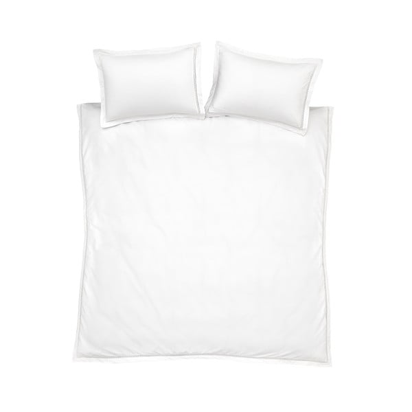 Lenjerie de pat albă din bumbac pentru pat dublu 200x200 cm Oxford Lace Trim – Bianca