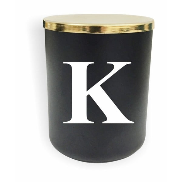 Lumânare North Carolina Scandinavian Home Decors Monogram Glass Candle K, negru - alb