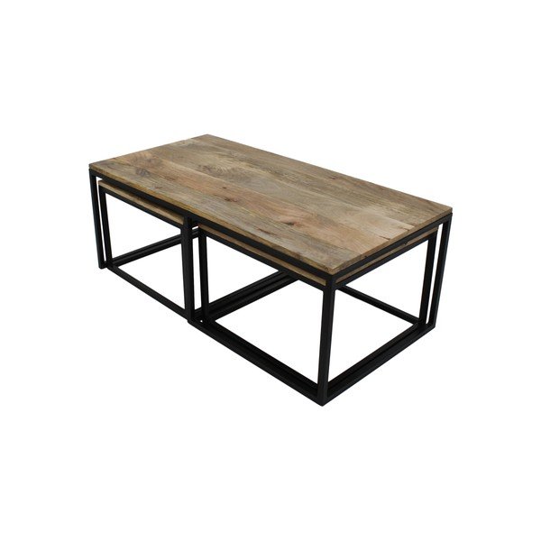 Set 3 mese cafea din lemn de mango HSM collection Salon-image-2