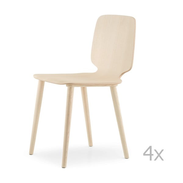 Set 4 scaune cu elemente decorative din lemn Pedrali Babila