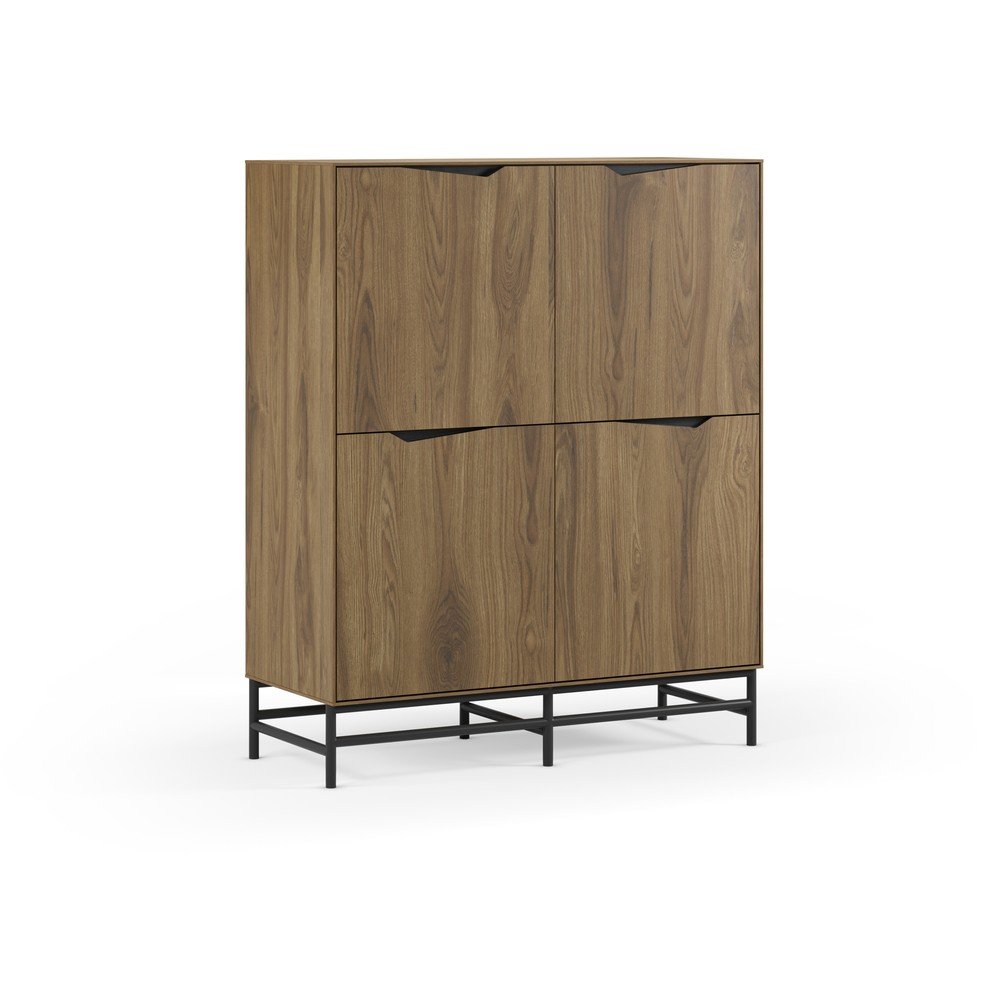 Dulap negru/în culoare naturală cu aspect de lemn de stejar 98x120x40 cm Aiden – Marckeric