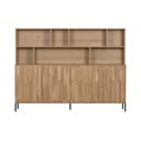 Bibliotecă în culoare naturală cu aspect de lemn de stejar 200x150x44 cm Gravure – WOOOD