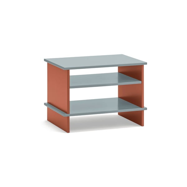 Noptieră cărămizie/gri cu rafturi Inari – Teulat