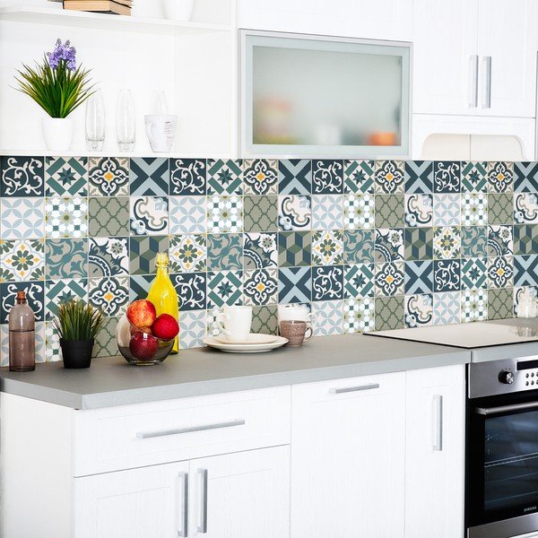Set 24 autocolante perete Ambiance Azulejos Rony, 10 x 10 cm-image-3