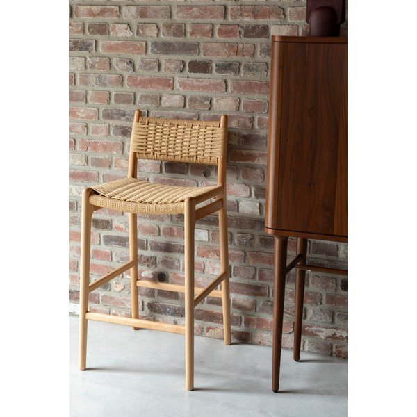 Scaun de bar în culoare naturală deschisă din lemn de fag (înălțime șezut 67,5 cm) Cecile – Dutchbone-image-1