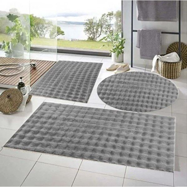 Covorașe de baie gri 3 buc. 60x100 cm Powder – Mila Home