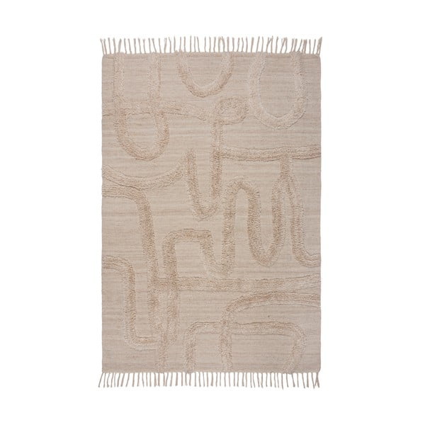 Covor bej țesut manual din lână 160x230 cm Loma – Flair Rugs