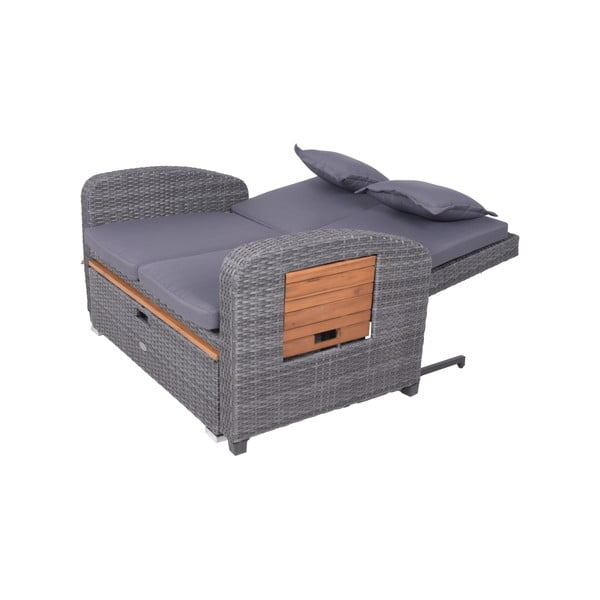 Canapea de grădină gri din ratan artificial Bari – Garden Pleasure-image-4