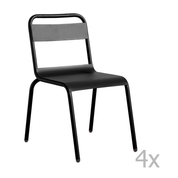 Set 4 scaune de grădină Isimar Biarritz, negru