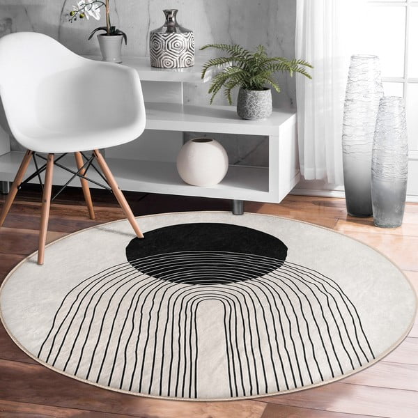 Covor crem lavabil rotund ø 100 cm Comfort – Mila Home-image-4