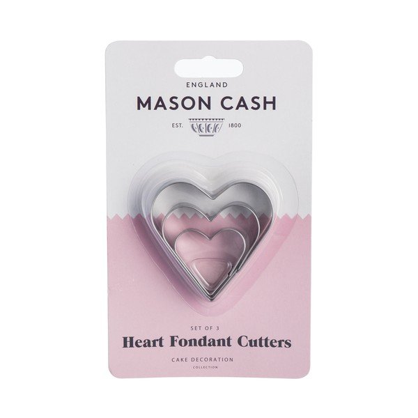 Set 3 tăietoare aluat din oțel inoxidabil în formă de inimă Mason Cash-image-1