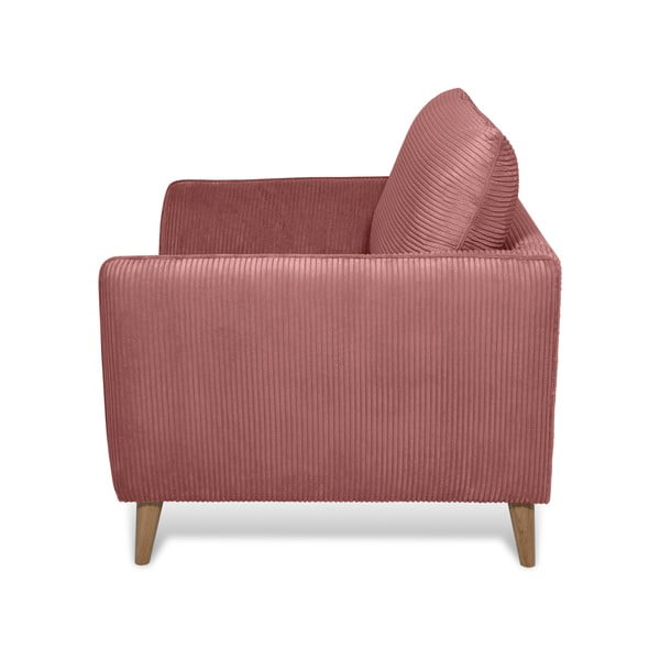 Fotoliu roz cu tapițerie din catifea reiată Paris – Scandic-image-3