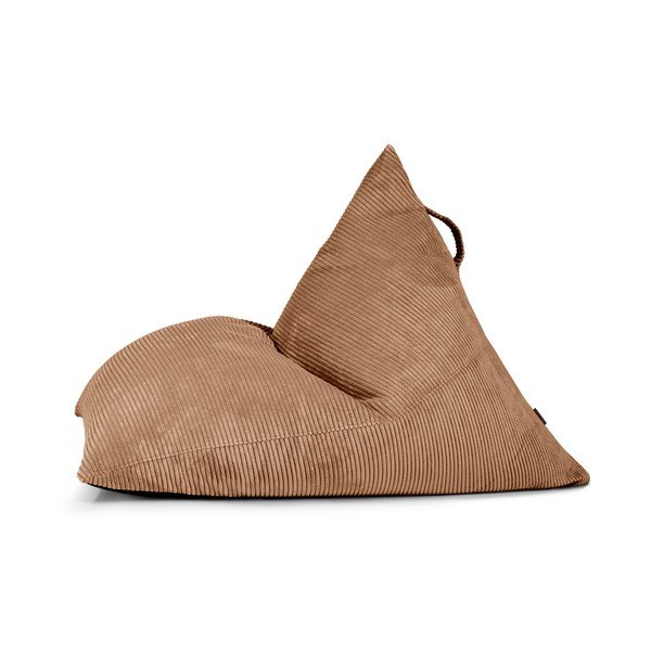 Fotoliu bean bag maro cu tapițerie din catifea reiată Razz – SLOWDOWN