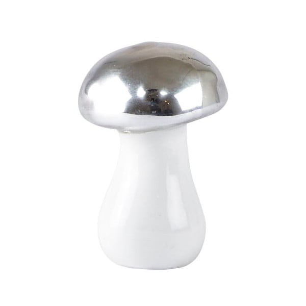 Ciupercă decorativă din ceramică KJ Collection 85 mm, argintiu 