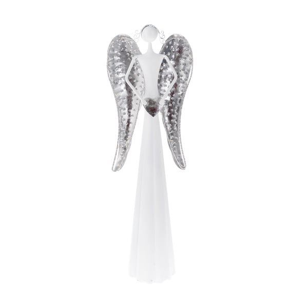 Statuetă din metal cu LED în formă de înger Dakls, înălțime 49 cm