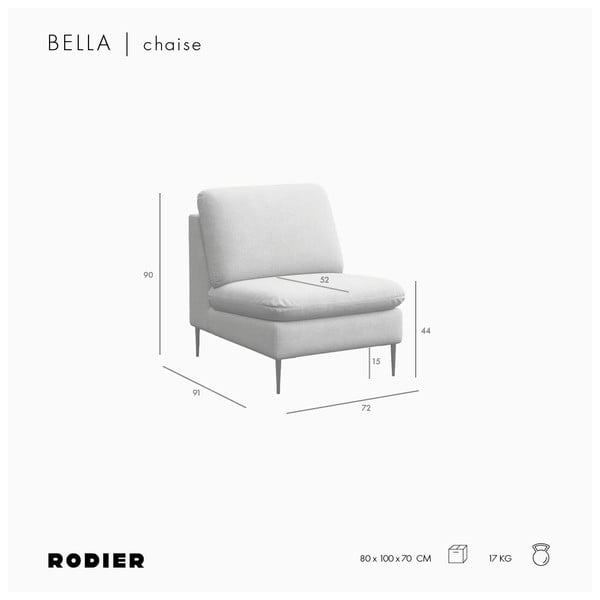 Fotoliu bej cu tapițerie din chenille Belle – Rodier-image-4