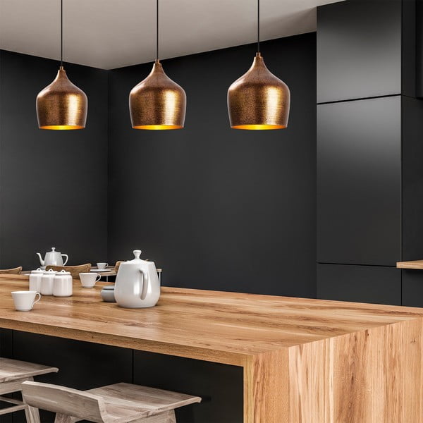 Lustră arămie cu abajur din metal ø 20 cm Murek – Opviq lights-image-2