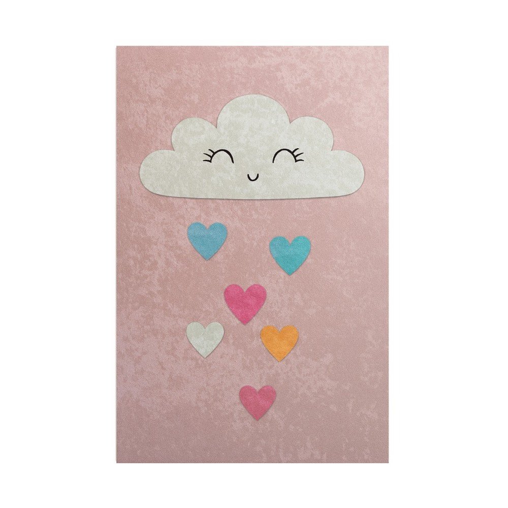 Covor pentru copii roz lavabil 100x160 cm Clouds – Mila Home