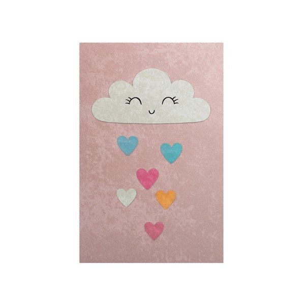 Covor pentru copii roz lavabil 140x190 cm Clouds – Mila Home
