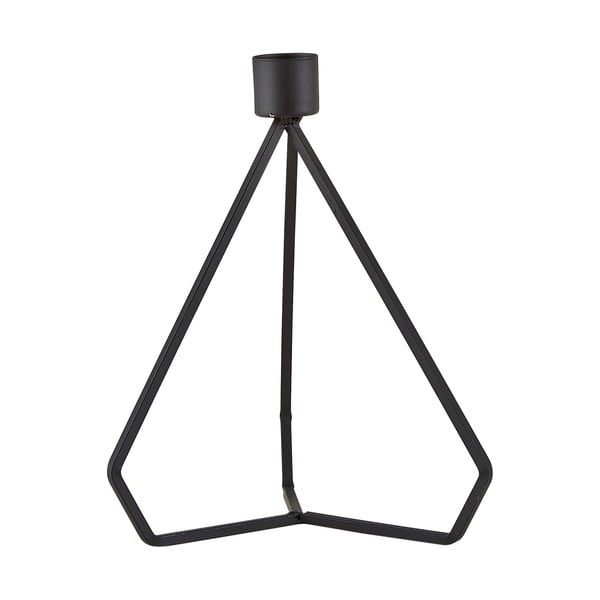Sfeșnic metalic KJ Collection Triangle, 17, 5 cm, negru