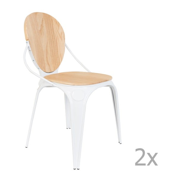 Set 2 scaune Zuiver Louix, alb