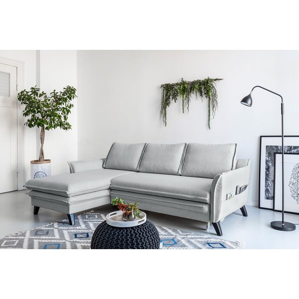 Colțar extensibil cu șezlong pe partea stângă Miuform Charming Charlie, gri deschis-image-3