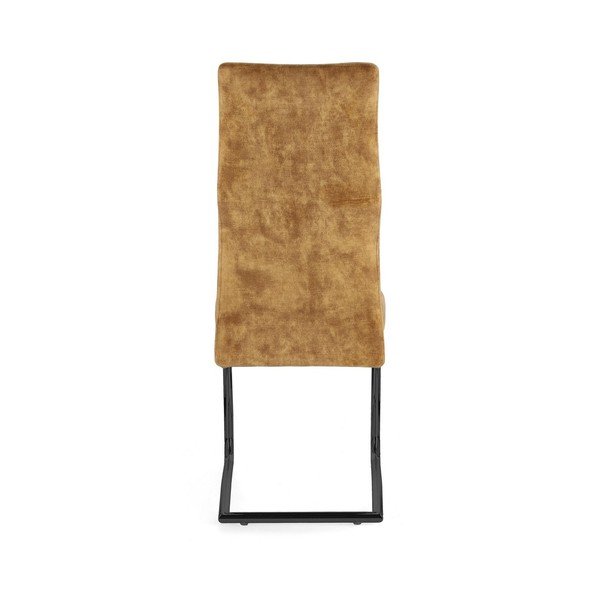 Scaun de dining galben muștar tapițat Thelma – Bizzotto-image-4