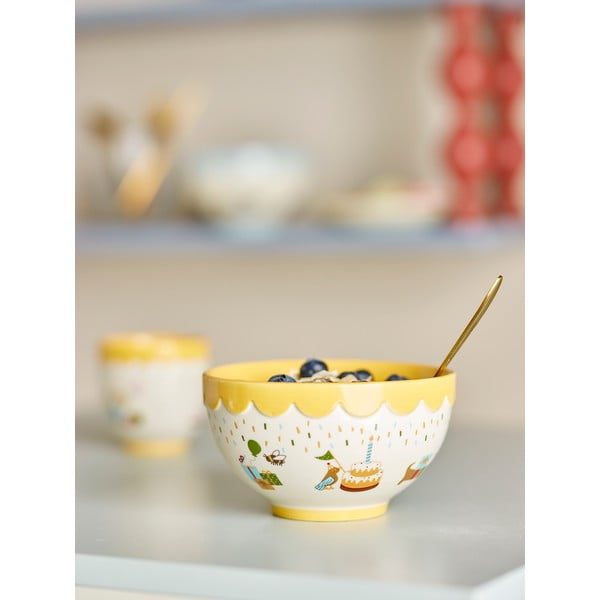 Bol pentru copii galben/crem din gresie ø 13,5 cm Celebrate – Bloomingville Mini-image-3