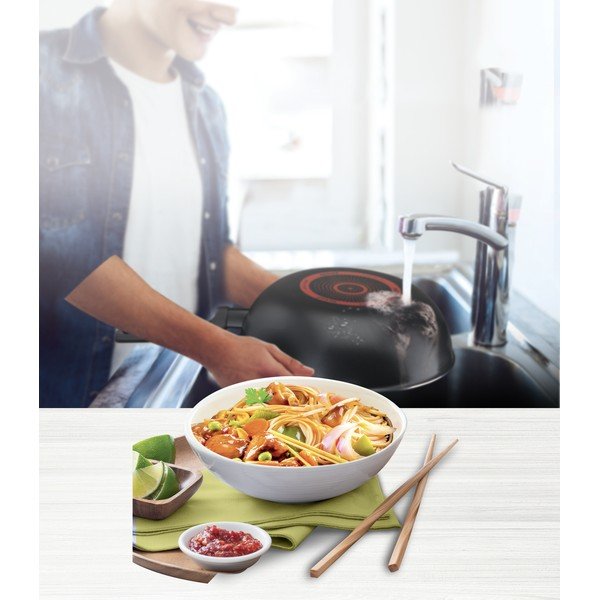 Tigaie tip wok cu suprafață antiaderentă ø 28 cm Simply Clean Red B5671953 – Tefal-image-1