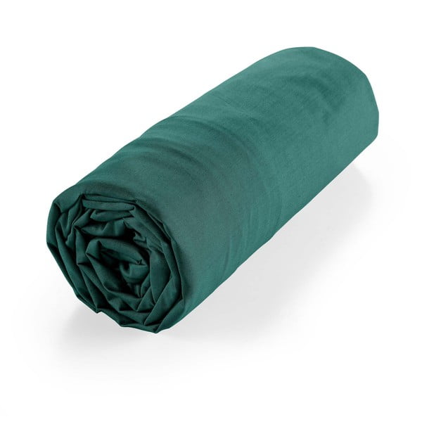 Cearceaf verde din bumbac organic cu elastic 180x200 cm Biolina – douceur d'intérieur-image-4