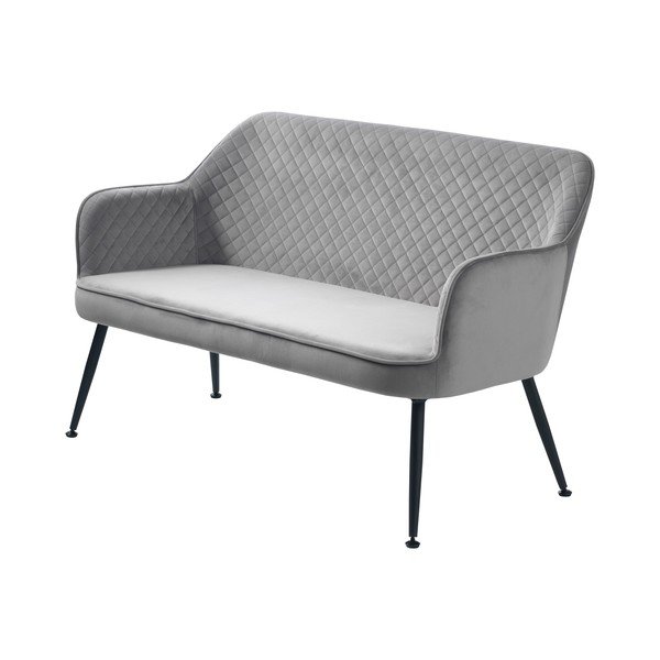 Canapea gri deschis cu tapițerie din catifea 129 cm Berrie – Unique Furniture-image-2