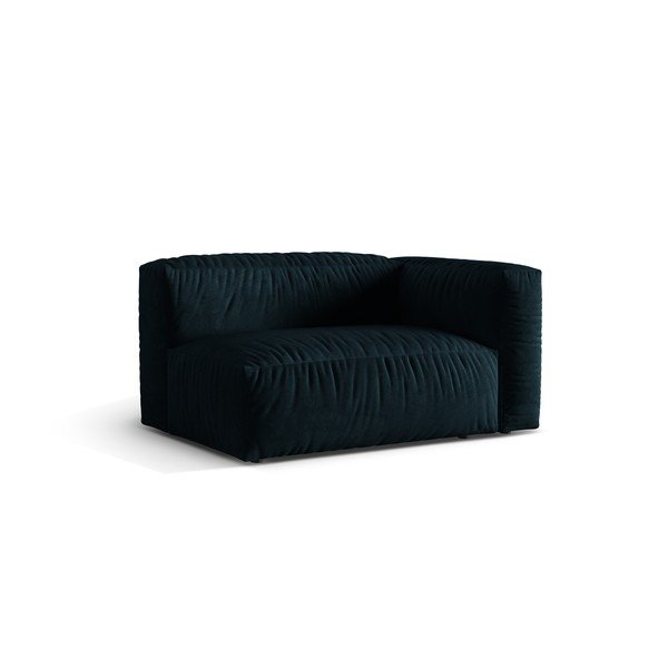 Modul pentru canapea modulară albastru închis cu tapițerie din catifea (cu colț pe partea dreaptă) Martina – Micadoni -image-1