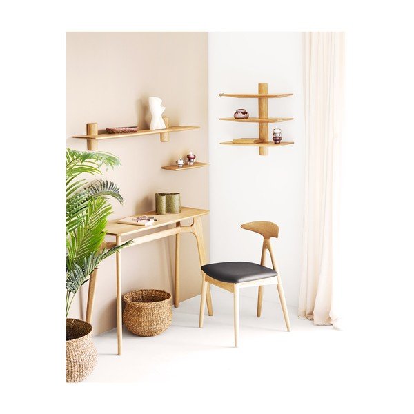 Raft în culoare naturală deschisă din lemn de stejar 110 cm Calcata – House Nordic-image-2