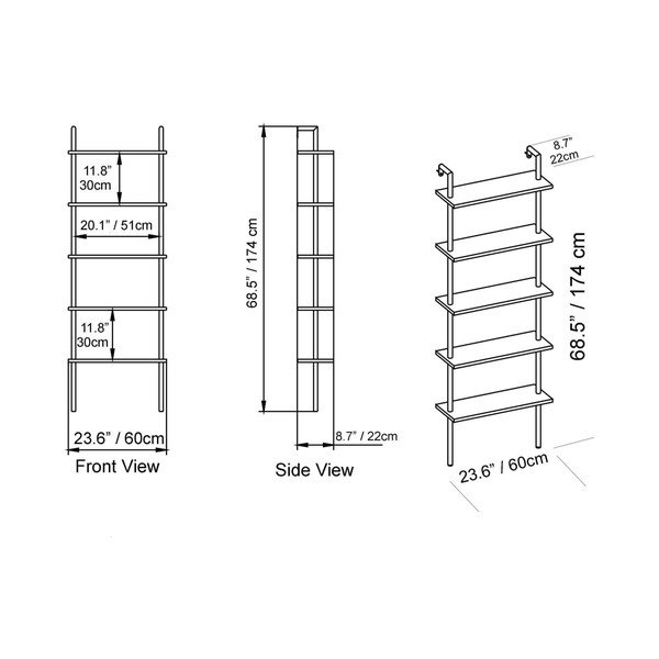 Etajeră albă cu aspect de marmură 60x174 cm Paula – Kalune Design-image-4