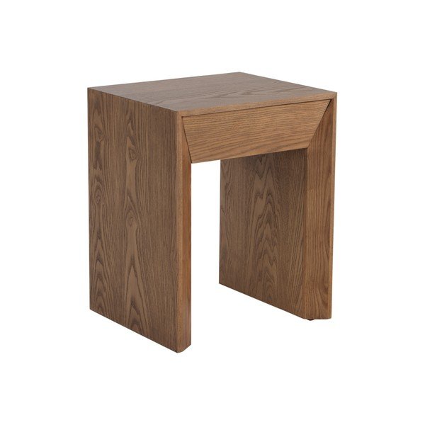 Noptieră în culoare naturală închisă cu aspect de lemn de nuc Sunnemo – Jotex
