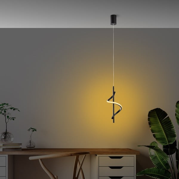 Lustră neagră LED ø 16 cm Likma – Opviq lights-image-4