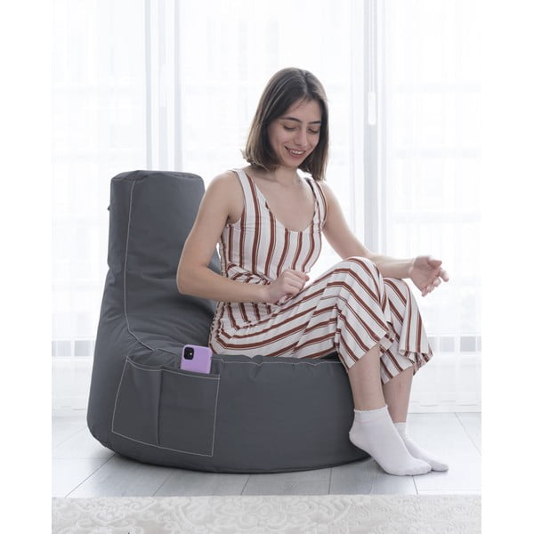 Fotoliu bean bag gri EVA Sport – Floriane Garden-image-2