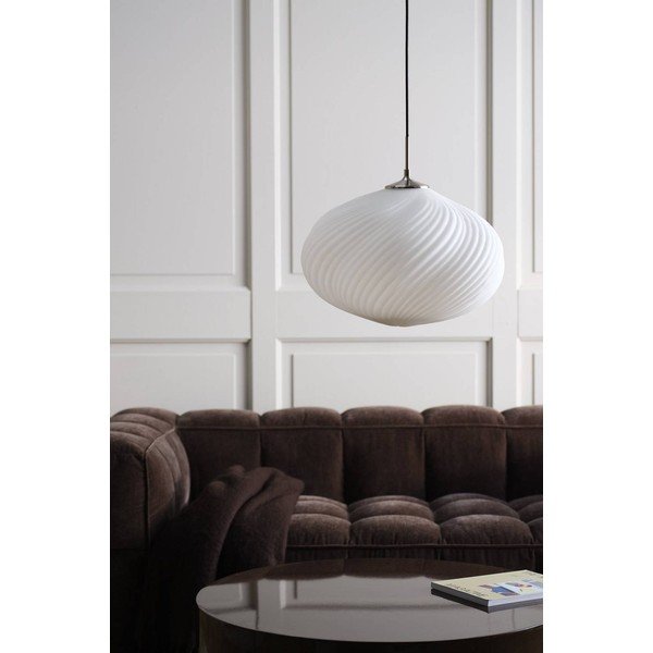 Lustră albă/argintie cu intensitate reglabilă din sticlă opal ø 50 cm Meringue – Jotex-image-2