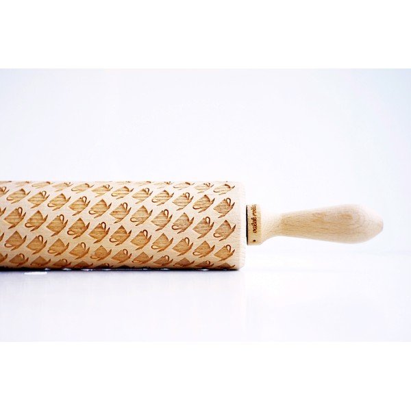 Făcăleț din lemn cu model pentru aluat Valek Tea Cups-image-2