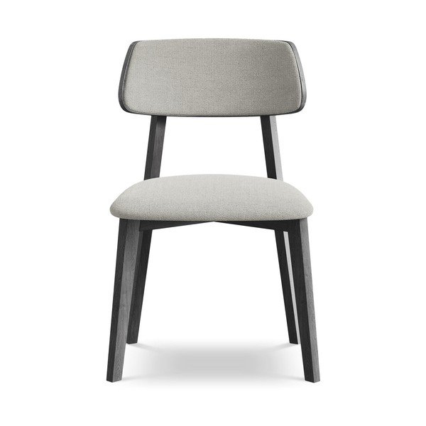 Scaun de dining gri deschis din lemn masiv Niu – Makamii-image-1