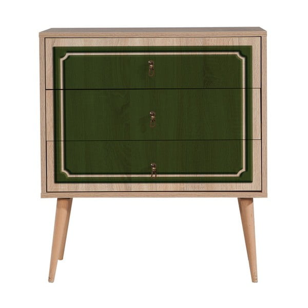Comodă cu 3 sertare Trio Green Moood, 80 x 90 cm