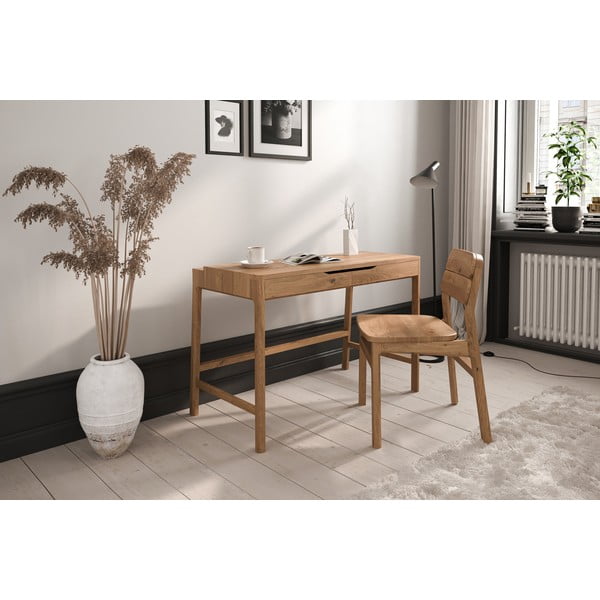 Masă de machiaj din lemn   de stejar 57x110 cm Twig – The Beds-image-3