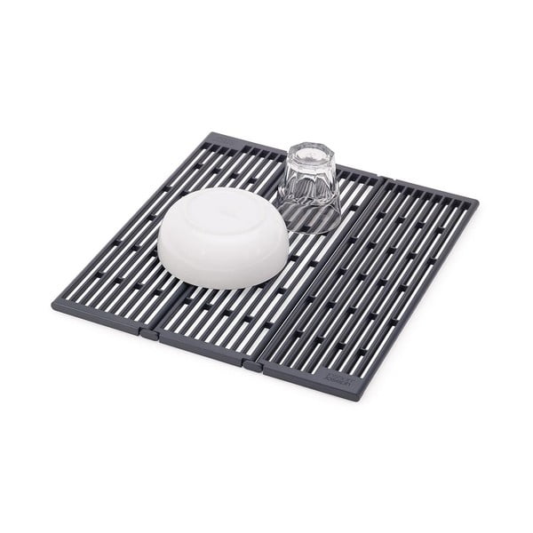 Scurgător de vase gri ajustabil din plastic 43x13 cm Platform – Joseph Joseph
