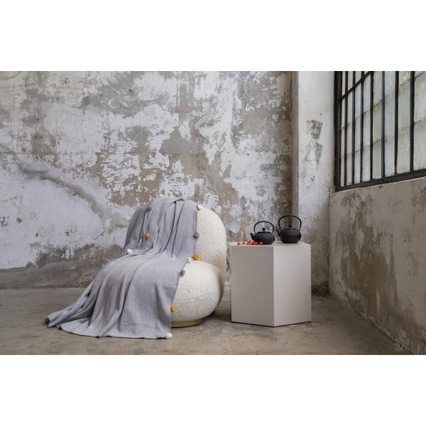 Cuvertură gri din polar, fleece 200x220 cm Pom Pom – Mijolnir-image-2