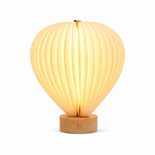 Veioză albă LED cu intensitate reglabilă cu abajur din hârtie (înălțime 20 cm) Aeris – Gingko