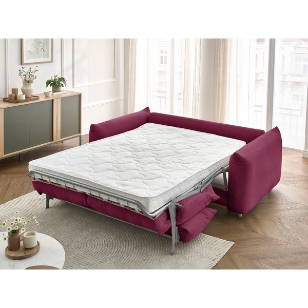 Canapea burgundy extensibilă 214 cm Ernest – Bobochic Paris-image-1