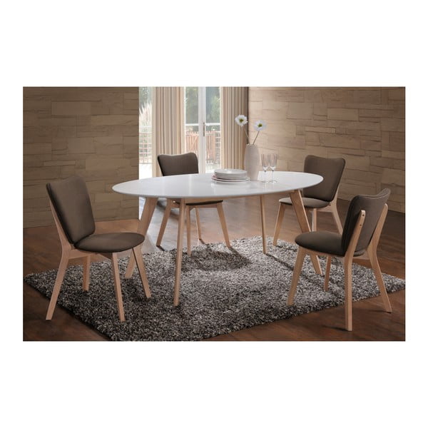 Masă ovală Signal Montana, lungime 160 cm, alb-image-1