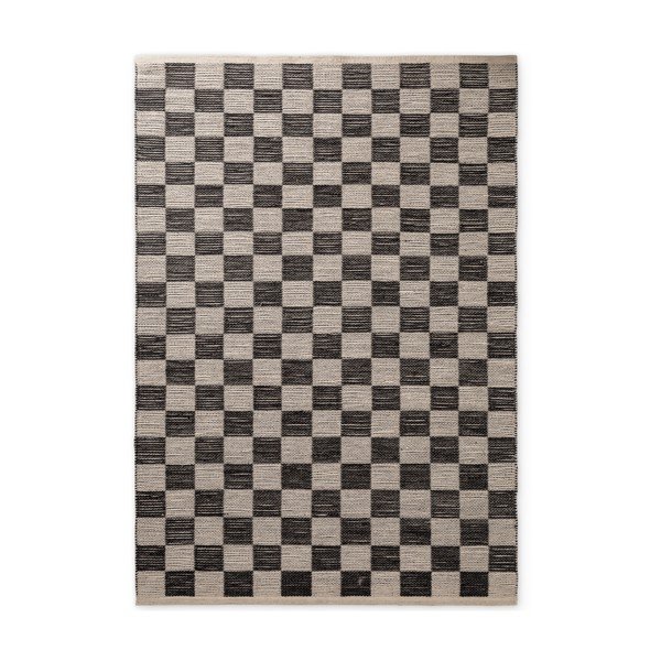 Covor negru/crem țesut manual din amestec de iută 200x300 cm Rex – Hanse Home