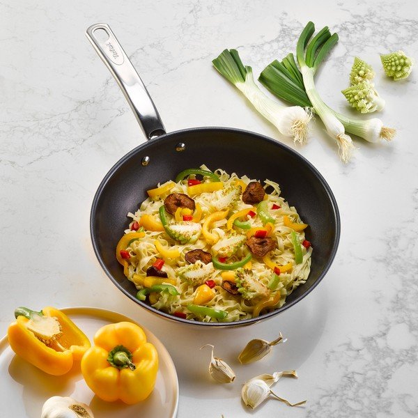 Tigaie tip wok cu suprafață antiaderentă din oțel inoxidabil ø 28 cm Intuition B8171944 – Tefal-image-1